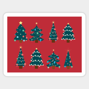 8 Christmas Trees Sticker